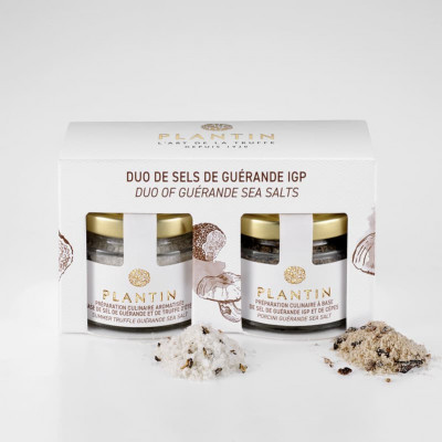 Duo de sels de guérande IGP à la truffe et aux cèpes